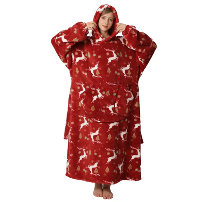 Cozy Christmas Wearable Blanket Hoodie