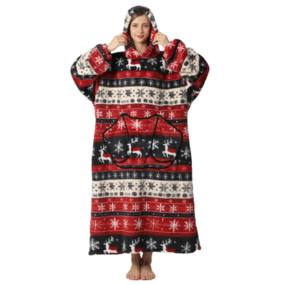 Cozy Christmas Wearable Blanket Hoodie