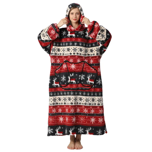 Cozy Christmas Wearable Blanket Hoodie